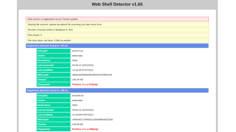 File Scan Shell với Web Shell Detector Master